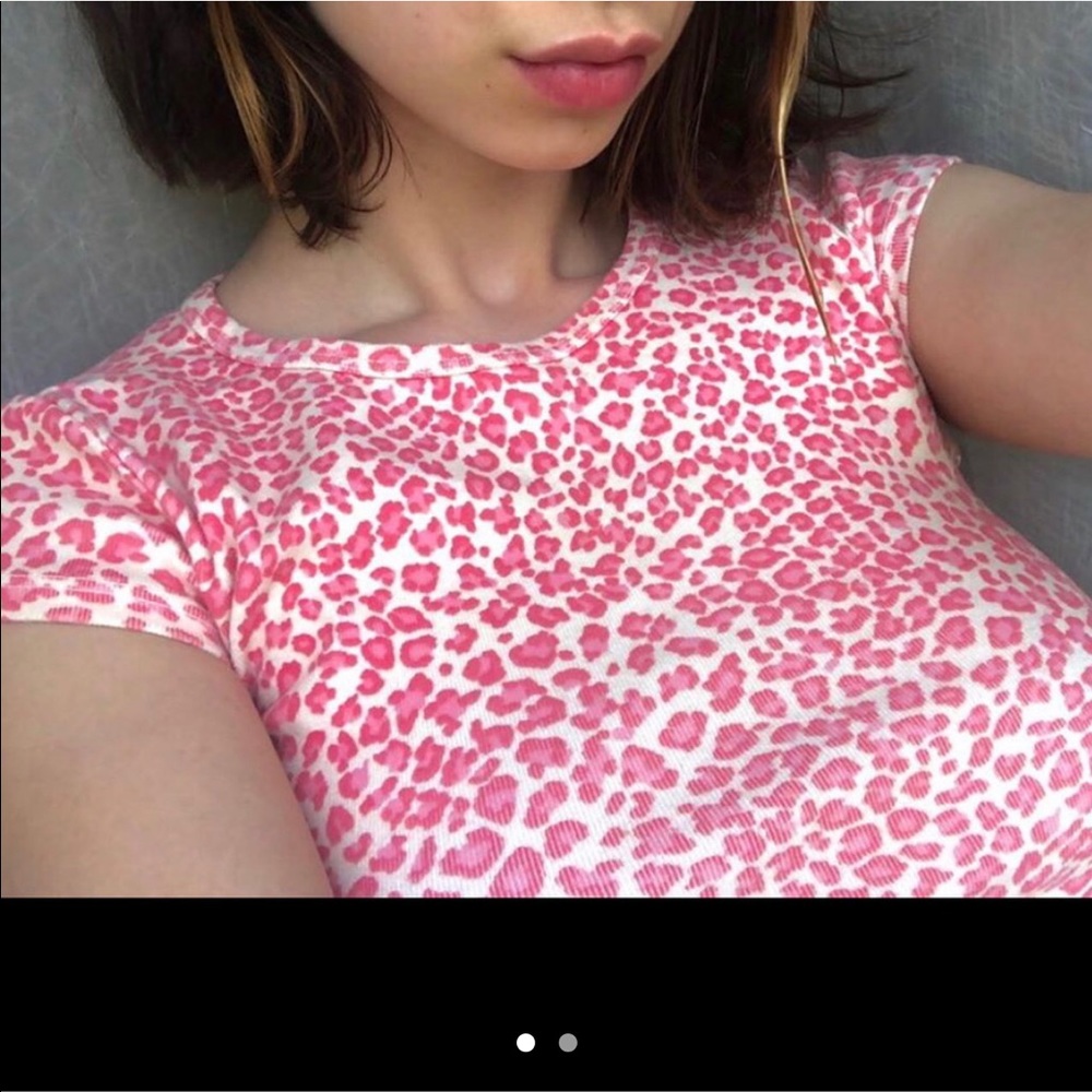 Brandy melville Pink cheetah print crop top